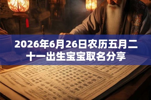 2026年6月26日农历五月二十一出生宝宝取名分享