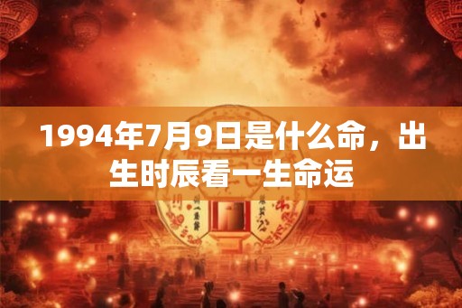 1994年7月9日是什么命，出生时辰看一生命运