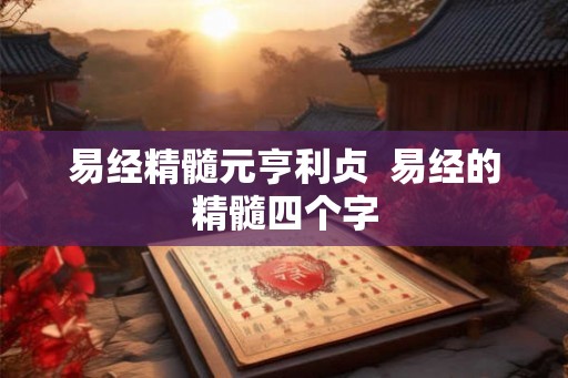 易经精髓元亨利贞  易经的精髓四个字