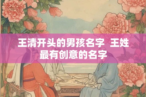 王清开头的男孩名字  王姓最有创意的名字