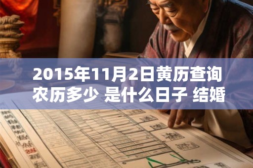 2015年11月2日黄历查询 农历多少 是什么日子 结婚吉时