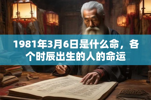 1981年3月6日是什么命，各个时辰出生的人的命运