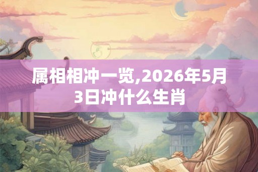 属相相冲一览,2026年5月3日冲什么生肖
