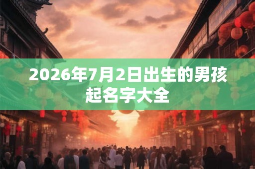 2026年7月2日出生的男孩起名字大全