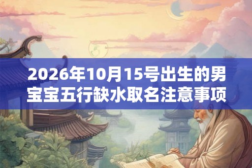 2026年10月15号出生的男宝宝五行缺水取名注意事项
