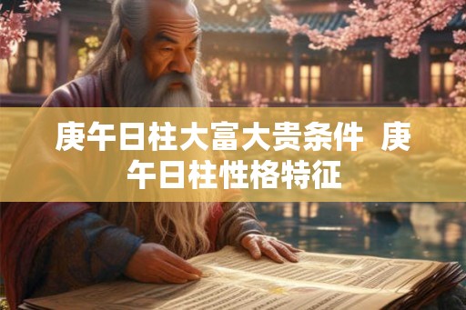 庚午日柱大富大贵条件  庚午日柱性格特征