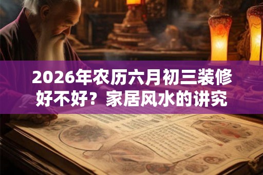 2026年农历六月初三装修好不好？家居风水的讲究