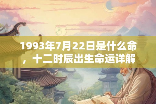 1993年7月22日是什么命,十二时辰出生命运详解 1993年7月22日是什么命,十二时辰出生命运详解