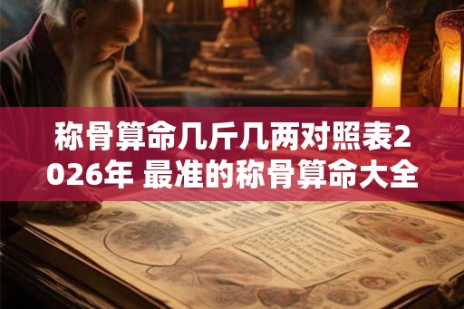 称骨算命几斤几两对照表2026年 最准的称骨算命大全