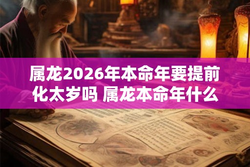 属龙2026年本命年要提前化太岁吗 属龙本命年什么时候化太岁最好