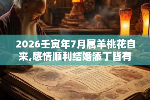 2026壬寅年7月属羊桃花自来,感情顺利结婚添丁皆有可能