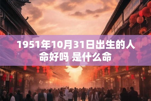 1951年10月31日出生的人命好吗 是什么命