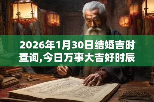2026年1月30日结婚吉时查询,今日万事大吉好时辰