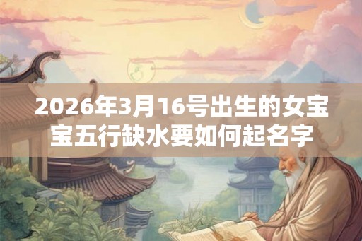 2026年3月16号出生的女宝宝五行缺水要如何起名字 2026年3月16号出生的女宝宝五行缺水要如何起名字