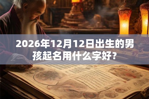 2026年12月12日出生的男孩起名用什么字好？