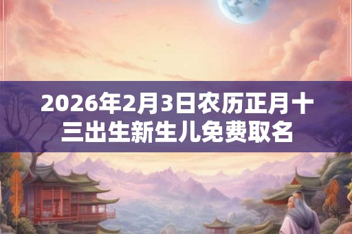 2026年2月3日农历正月十三出生新生儿免费取名 2026年2月3日农历正月十三出生新生儿免费取名