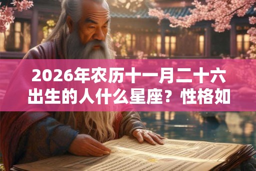2026年农历十一月二十六出生的人什么星座？性格如何？