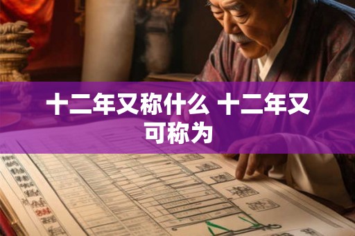 十二年又称什么 十二年又可称为 十二年又称什么 十二年又可称为