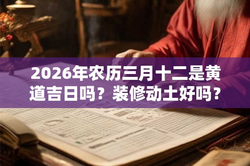 2026年农历三月十二是黄道吉日吗?装修动土好吗? 2026年农历三月十二是黄道吉日吗?装修动土好吗?