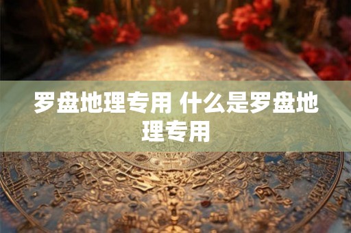 罗盘地理专用 什么是罗盘地理专用