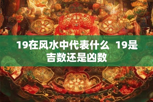 19在风水中代表什么  19是吉数还是凶数