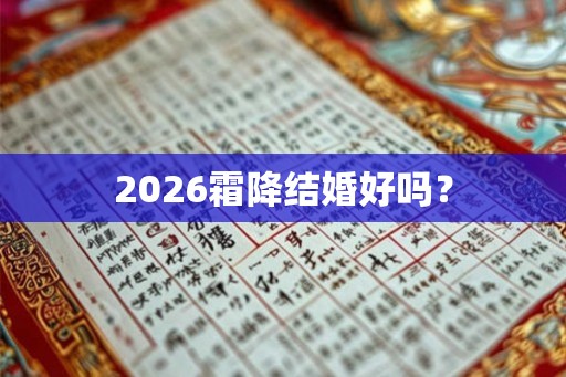 2026霜降结婚好吗？