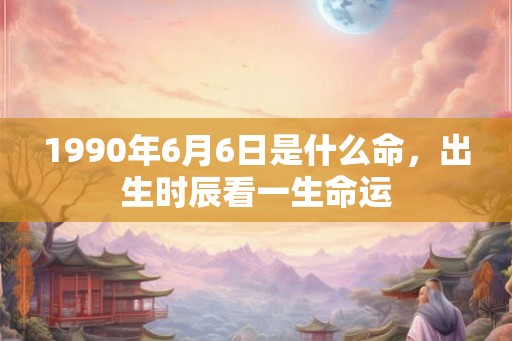 1990年6月6日是什么命，出生时辰看一生命运