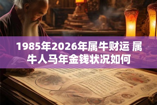 1985年2026年属牛财运 属牛人马年金钱状况如何
