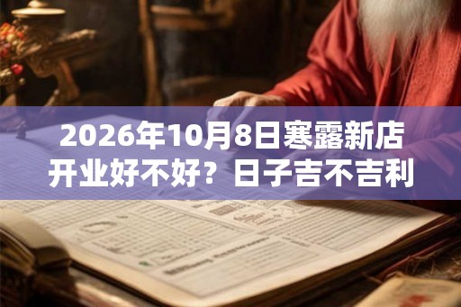 2026年10月8日寒露新店开业好不好？日子吉不吉利？