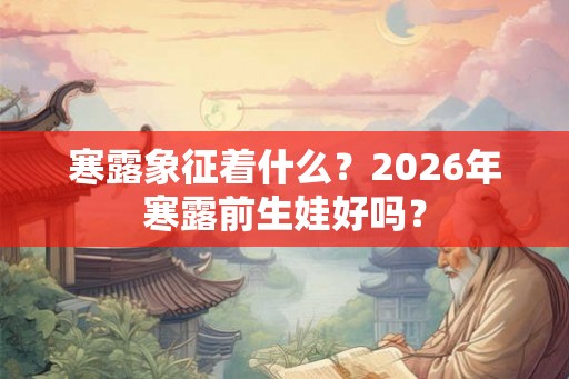 寒露象征着什么？2026年寒露前生娃好吗？
