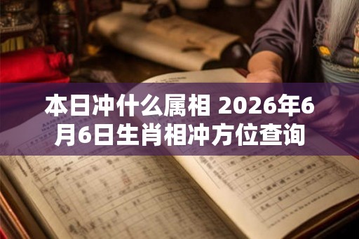 本日冲什么属相 2026年6月6日生肖相冲方位查询