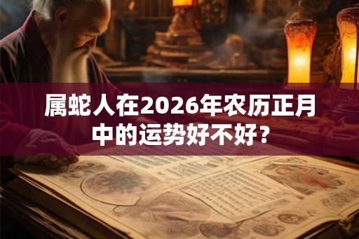 属蛇人在2026年农历正月中的运势好不好？