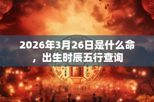 2026年3月26日是什么命，出生时辰五行查询