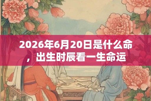2026年6月20日是什么命，出生时辰看一生命运
