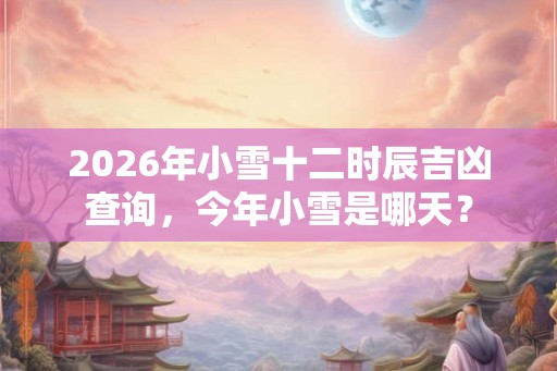 2026年小雪十二时辰吉凶查询，今年小雪是哪天？