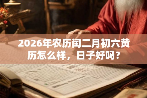 2026年农历闰二月初六黄历怎么样，日子好吗？