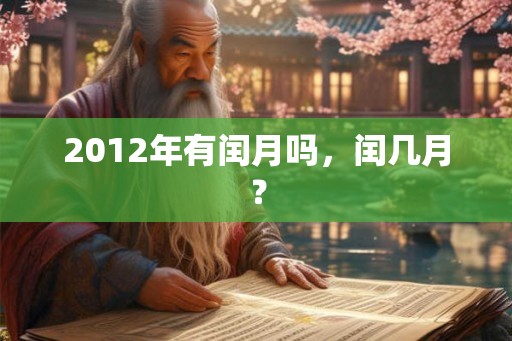 2012年有闰月吗，闰几月？