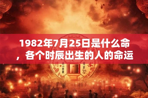 1982年7月25日是什么命，各个时辰出生的人的命运