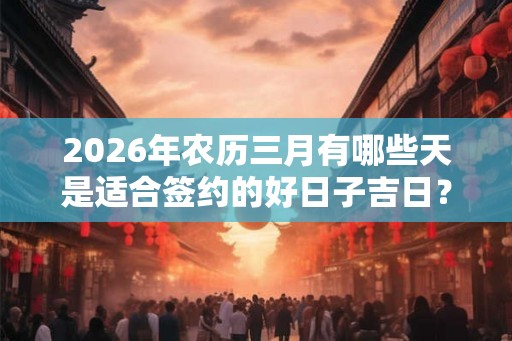 2026年农历三月有哪些天是适合签约的好日子吉日？
