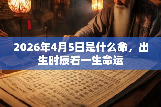 2026年4月5日是什么命，出生时辰看一生命运