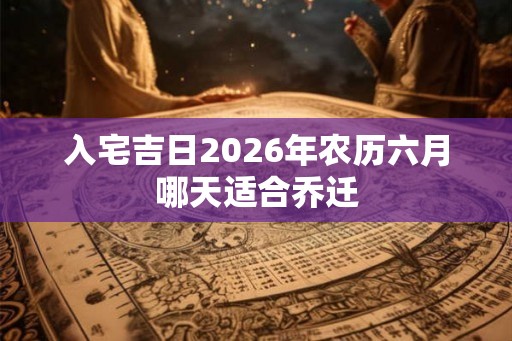 入宅吉日2026年农历六月哪天适合乔迁