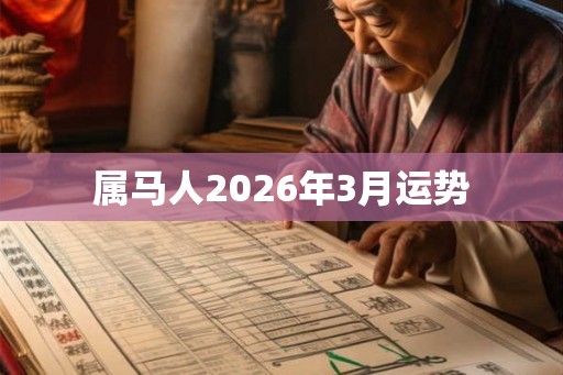 属马人2026年3月运势 属马人2026年3月运势