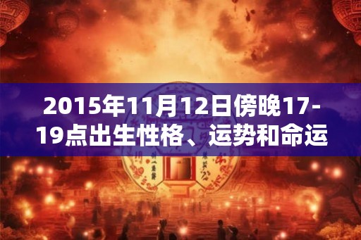 2015年11月12日傍晚17-19点出生性格、运势和命运