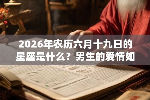 2026年农历六月十九日的星座是什么?男生的爱情如何? 2026年农历六月十九日的星座是什么?男生的爱情如何?