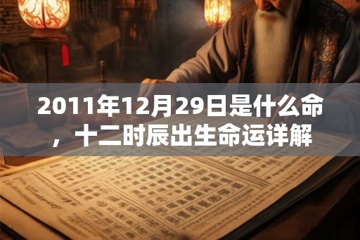2011年12月29日是什么命，十二时辰出生命运详解