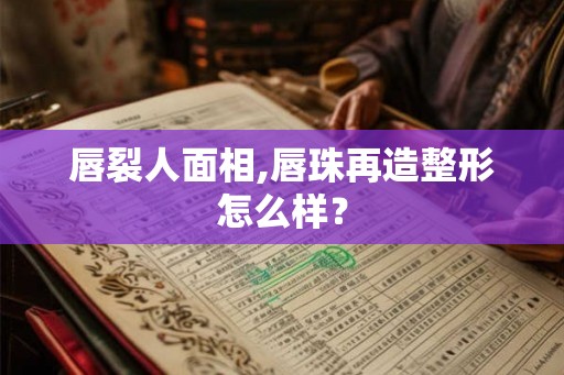 唇裂人面相,唇珠再造整形怎么样？