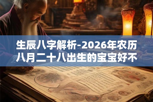 生辰八字解析-2026年农历八月二十八出生的宝宝好不好