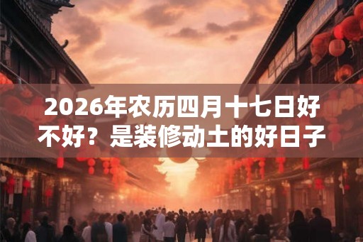 2026年农历四月十七日好不好？是装修动土的好日子吗？
