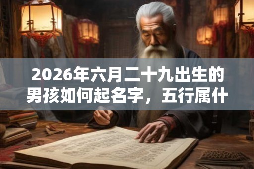 2026年六月二十九出生的男孩如何起名字，五行属什么