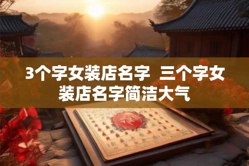 3个字女装店名字  三个字女装店名字简洁大气
